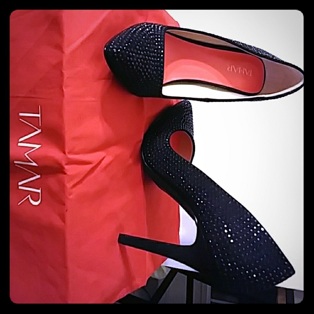 TAMAR Microsuede Studded pump Blk